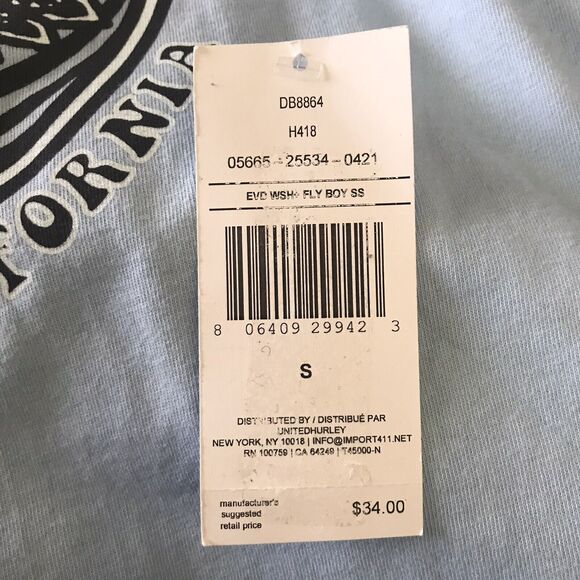 HURLEY Mens Small S/S Tie Dye T-Shirt FLY BOY Everyday Wash 100% Cotton NEW - Picture 6 of 6